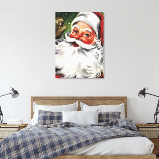 Waving Santa Claus Canvas Afdruk (Insitu (Slaapkamer))
