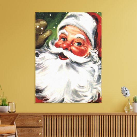 Waving Santa Claus Canvas Afdruk (Insitu (Woonkamer))