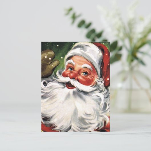 Waving Santa Claus Feestdagenkaart (Staand voorkant)