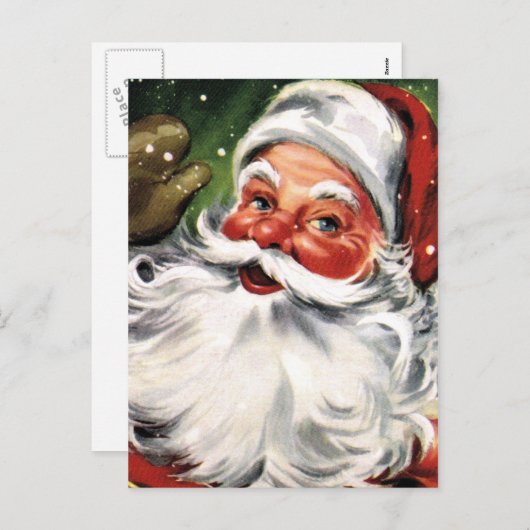 Waving Santa Claus Feestdagenkaart (Voorkant / Achterkant)