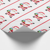 Waving Santa Claus Gift Wrap Cadeaupapier (Hoek)