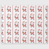 Waving Santa Claus Gift Wrap Cadeaupapier (Vlak)