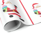 Waving Santa Claus Gift Wrap Cadeaupapier (Rol Hoek)
