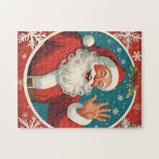 Waving Santa Claus Legpuzzel (Horizontaal)