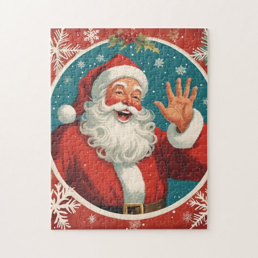Waving Santa Claus Legpuzzel (Verticaal)