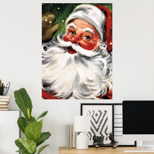 Waving Santa Claus Poster (Thuiskantoor)