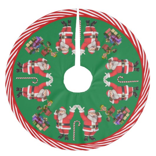 Waving Santa en Elves Kerstboom Rok (Voorkant)