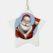 Waving Santa Keramisch Ornament (Rechts)