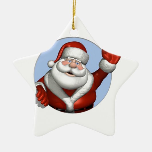Waving Santa Keramisch Ornament (Voorkant)