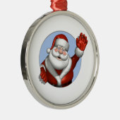 Waving Santa Metalen Ornament (Rechts)