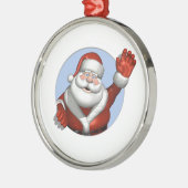 Waving Santa Metalen Ornament (Links)