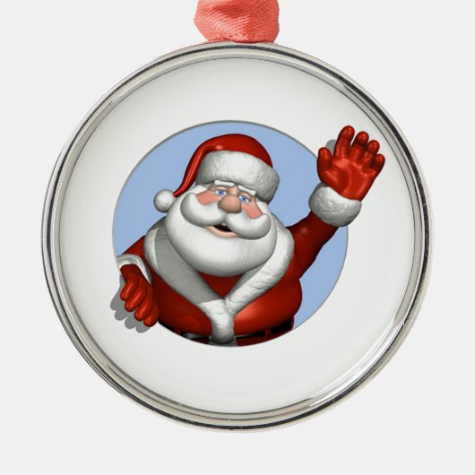 Waving Santa Metalen Ornament (Voorkant)