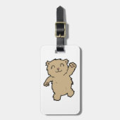 Waving Schattig lachend Beer Bagagelabel (Voorkant verticaal)