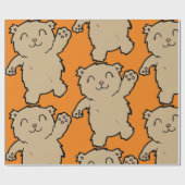 Waving Schattig lachend Beer Cadeaupapier (Vlak)