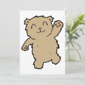 Waving Schattig lachend Beer Kaart (Staand voorkant)