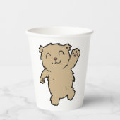 Waving Schattig lachend Beer Papieren Bekers (Voorkant)