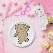 Waving Schattig lachend Beer Papieren Bordje (Feest)