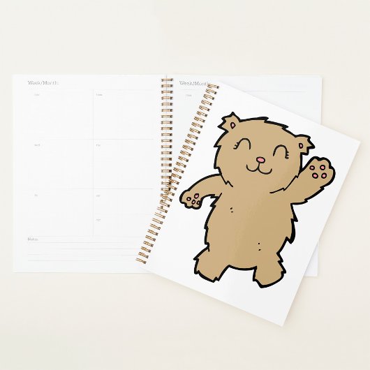 Waving Schattig lachend Beer Planner