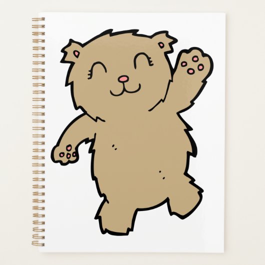 Waving Schattig lachend Beer Planner (Voorkant)