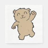 Waving Schattig lachend Beer Servet (Voorkant)