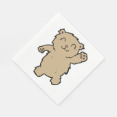 Waving Schattig lachend Beer Servet (Hoek)