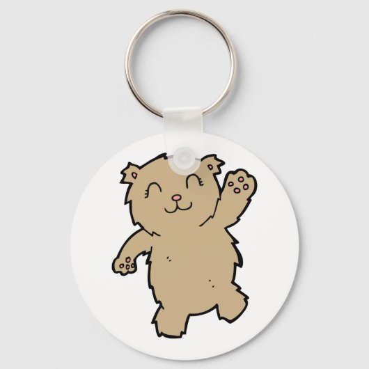 Waving Schattig lachend Beer Sleutelhanger (Voorkant)
