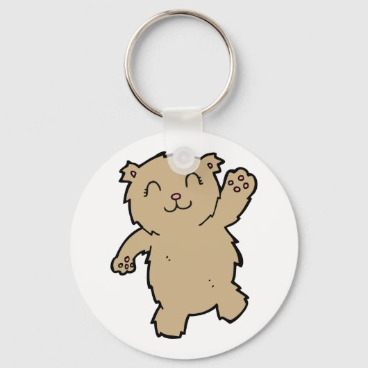 Waving Schattig lachend Beer Sleutelhanger (Achterkant)