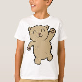 Waving Schattig lachend Beer T-shirt (Voorkant)