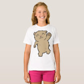 Waving Schattig lachend Beer T-shirt (Voorkant volledig)