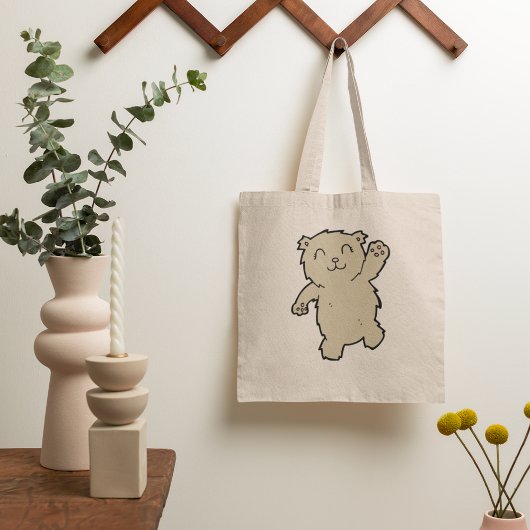 Waving Schattig lachend Beer Tote Bag