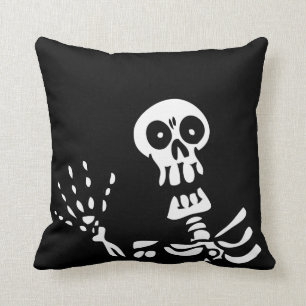 Waving Skeleton Halloween Kussen