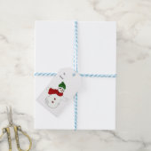 Waving Snowman Cadeaulabel (Met Touw)