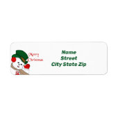 Waving Snowman Etiket (Voorkant)