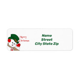 Waving  Snowman Etiket