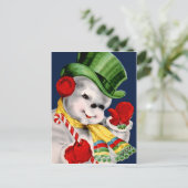 Waving Snowman Feestdagenkaart (Staand voorkant)