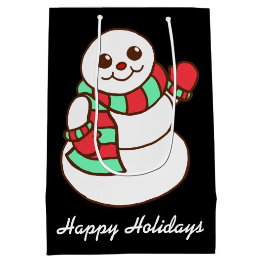 Waving Snowman Gift Bag Medium Cadeauzakje (Achterkant)
