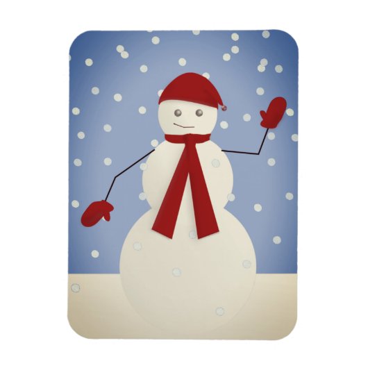Waving Snowman Magneet (Verticaal)