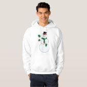 Waving Snowman Mannen Hoodie (Voorkant volledig)