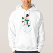 Waving Snowman Mannen Hoodie (Voorkant)
