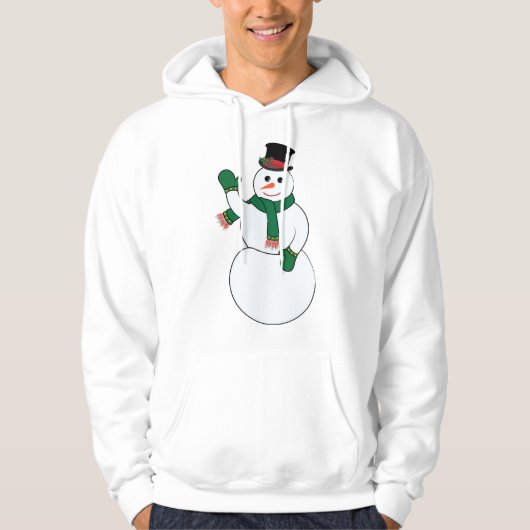 Waving Snowman Mannen Hoodie (Voorkant)