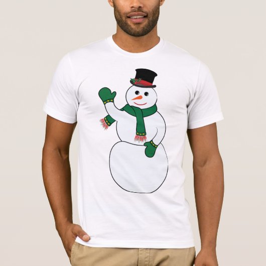 Waving Snowman Mannen T-shirt (Voorkant)