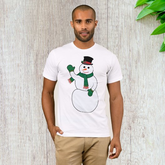Waving Snowman Mannen T-shirt