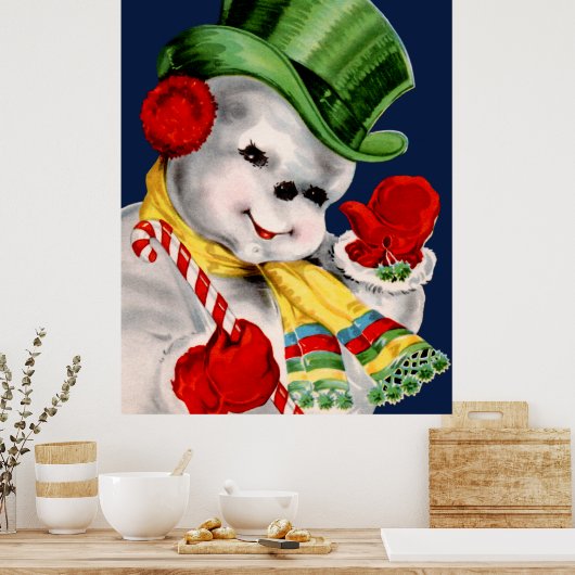 Waving Snowman Poster (Keuken)