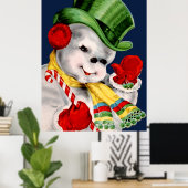 Waving Snowman Poster (Thuiskantoor)