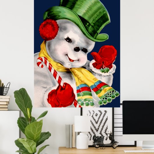 Waving Snowman Poster (Thuiskantoor)