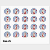 Waving Snowman Ronde Sticker (Vel)