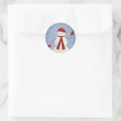 Waving Snowman Ronde Sticker (Tas)