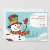 Waving Snowman Uitnodiging (Voorkant)