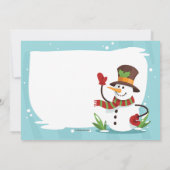 Waving Snowman Uitnodiging (Achterkant)