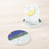 Waving Snowman Zandsteen Onderzetter (Zijkant)